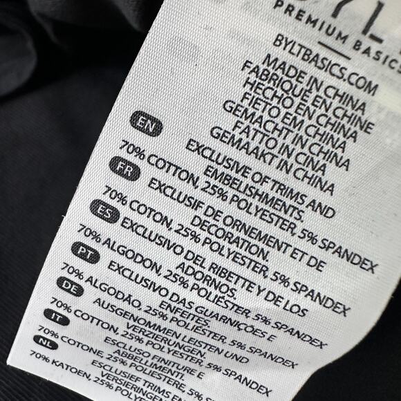 BYLT Drop-Cut Lux T-Shirt Men’s Small Black Cotton Stretch Short Sleeve New - Picture 7 of 10